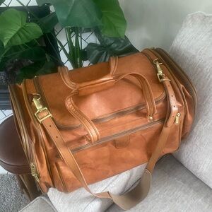 Hartmann Leather Duffle Bag Travel Carry On Luggage 20”